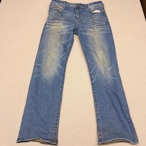 American Eagle Jeans Mens 36x34 Denim Original Bootcut Distressed Grunge Casual